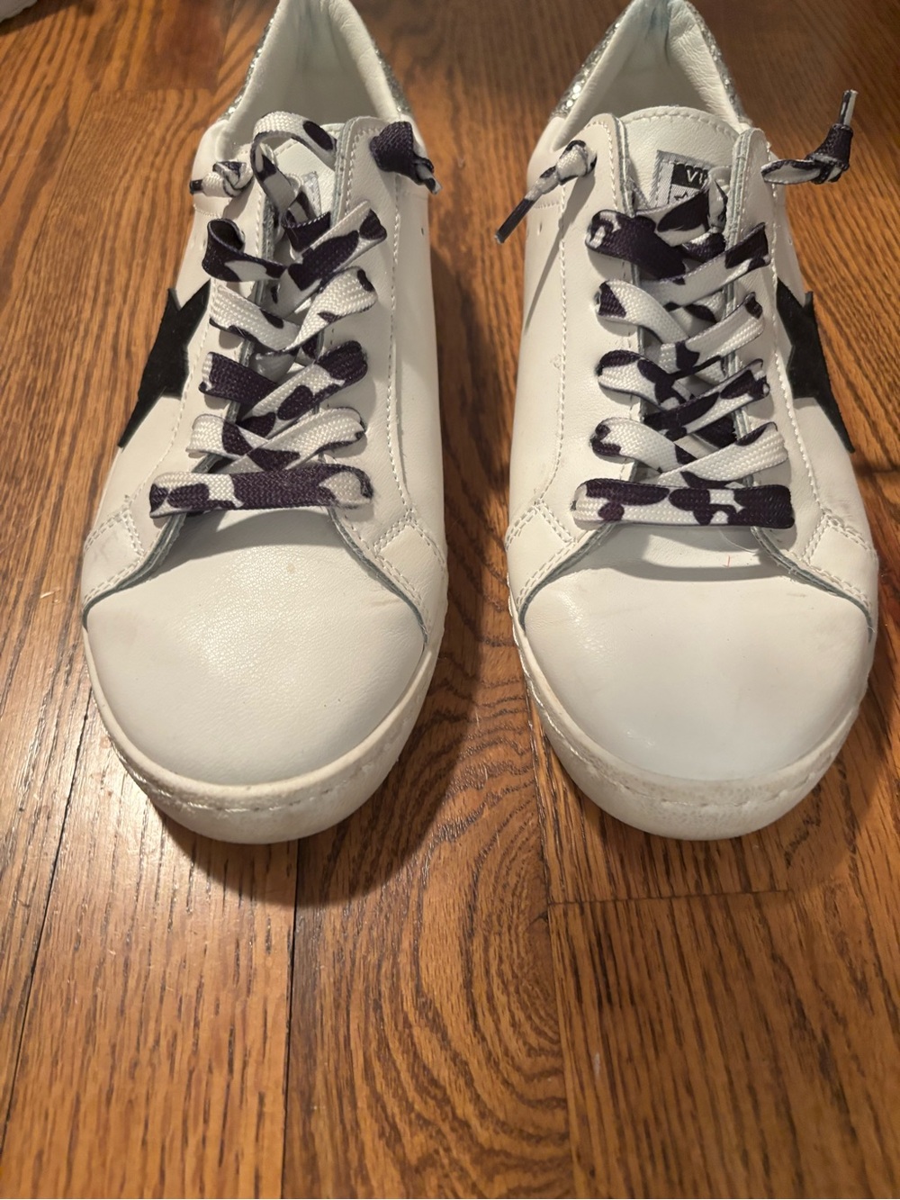 Vintage Havana Bianca Sneakers – White/Black Glitter Pop – Size US 8.5